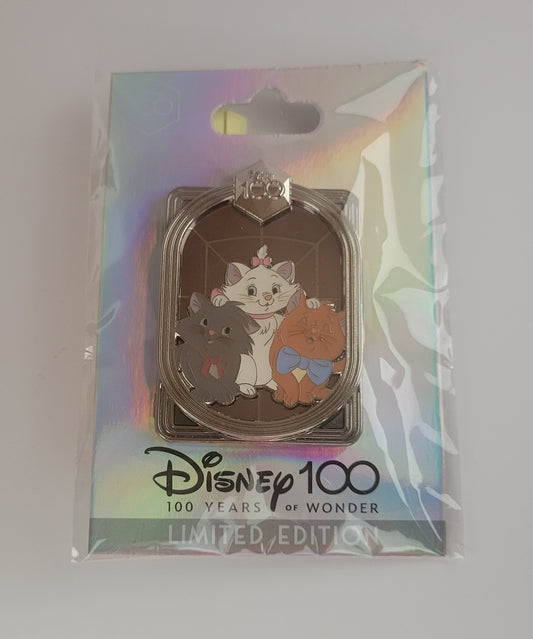 DEC Disney Pin - Celebrating 100 Years of Wonder - Marie, Toulouse, and Berlioz from The Aristocats LE 400