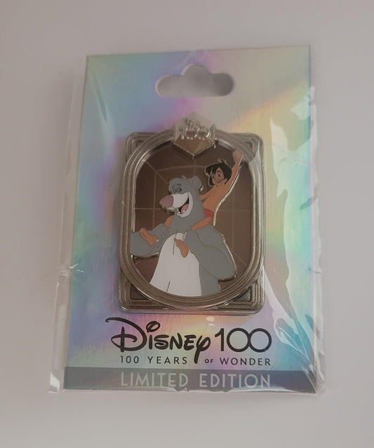 DEC Disney Pin - Celebrating 100 Years of Wonder - Baloo and Mowgli from The Jungle Book LE 400