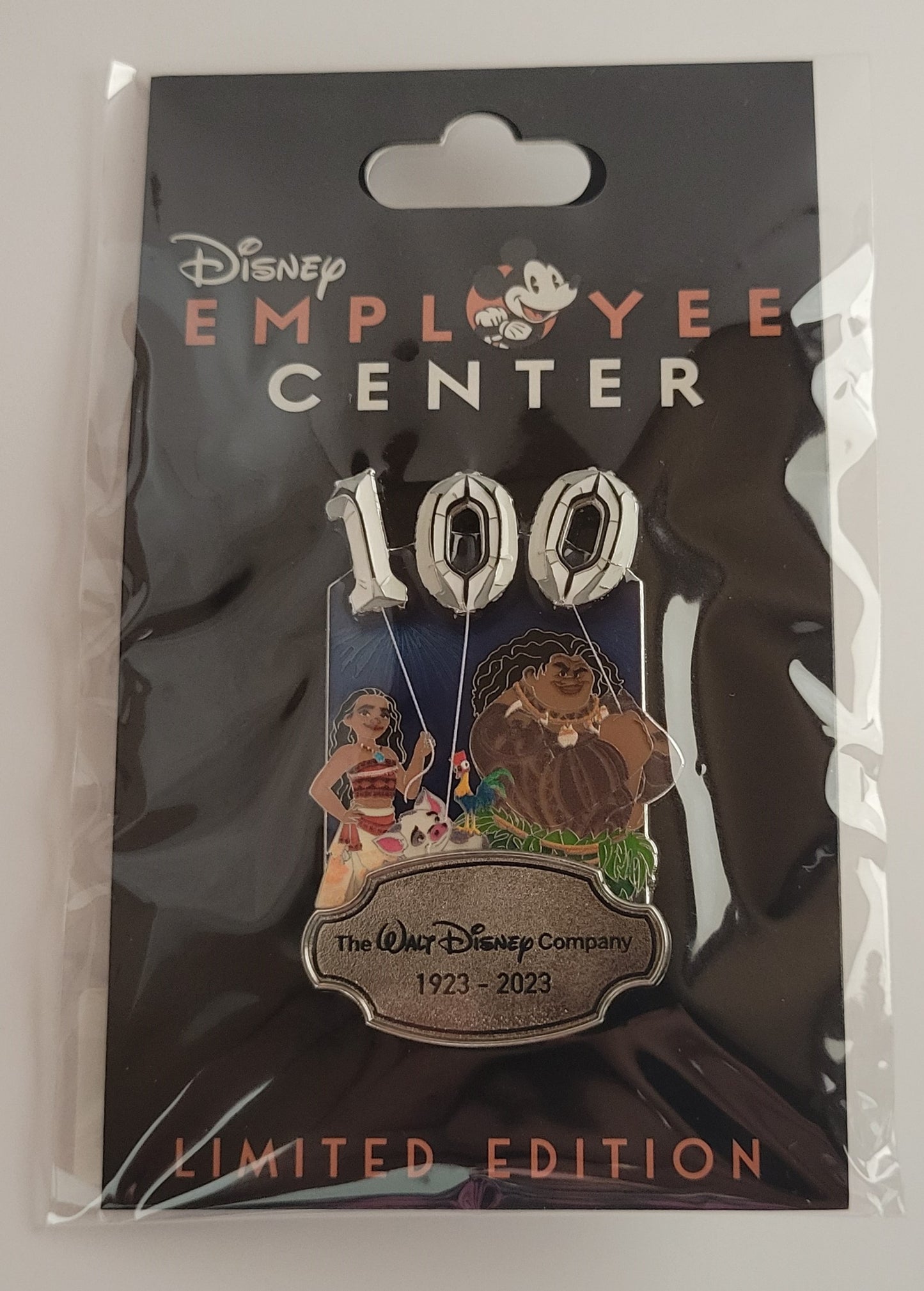 DEC Pin - Disney 100 Celebration - Moana, Maui, and Hei Hei LE 250