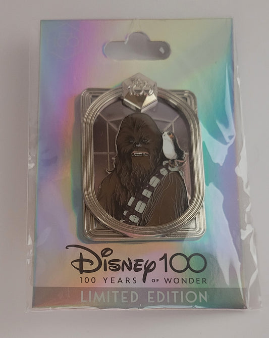 DEC Disney Pin - Celebrating 100 Years of Wonder - Chewbacca and Porg LE 400 - Star Wars