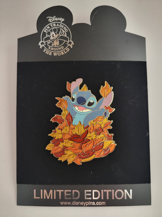 Disney Shopping Pin - Autumn Stitch Jumping in Leaves LE 135