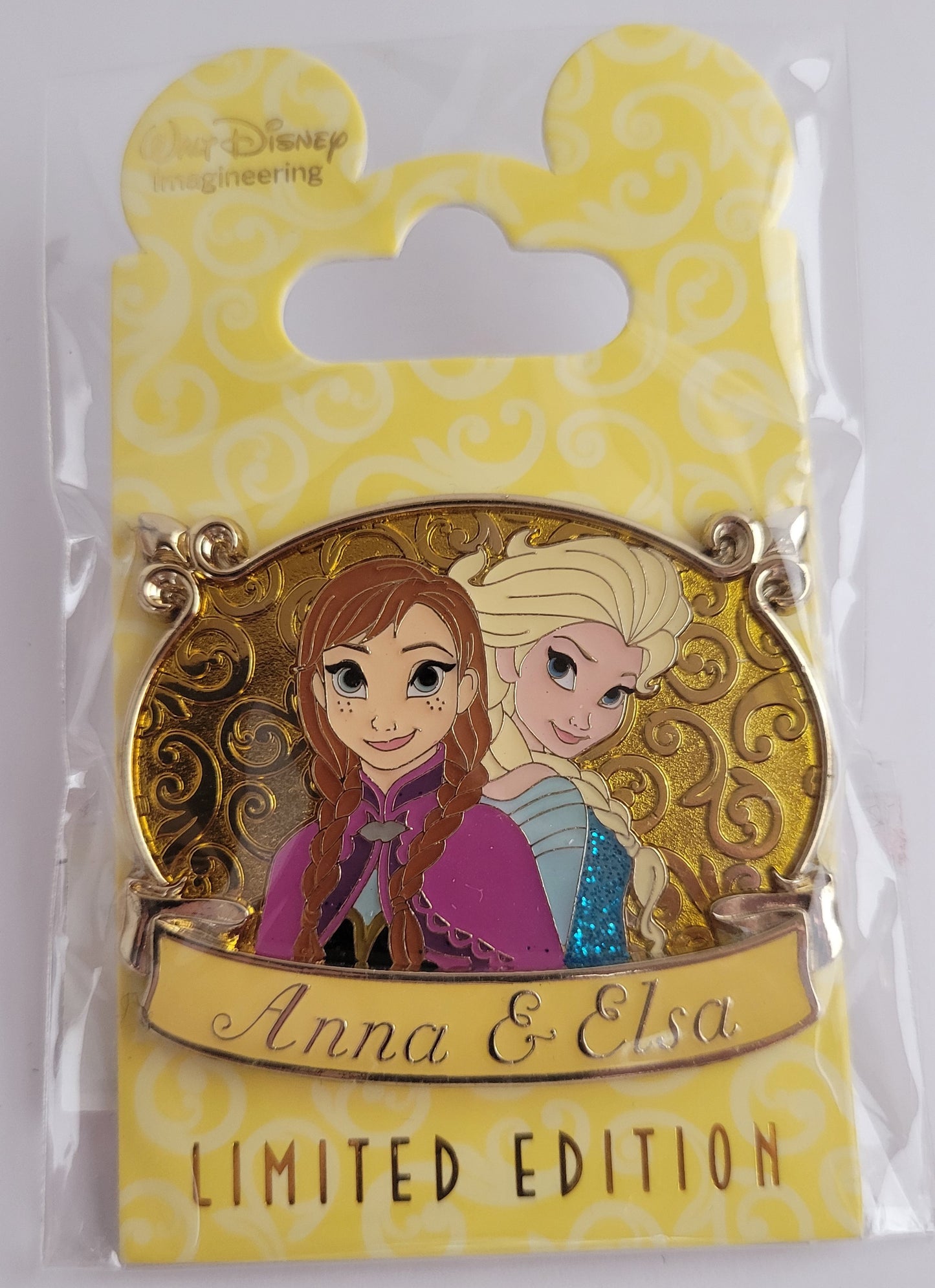 WDI Disney Pin - Princess Plaque Series - Anna and Elsa from Frozen LE 300