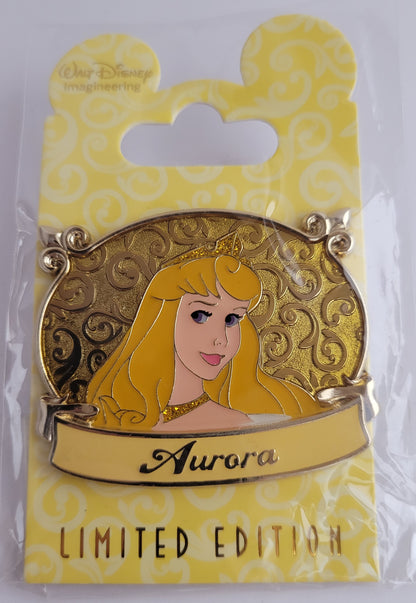 WDI Disney Pin - Princess Plaque Series - Aurora from Sleeping Beauty LE 300